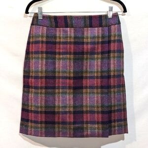 NWT Brooks Brothers 100% Wool Tartan Plaid Wrap Skirt Size 4 Small